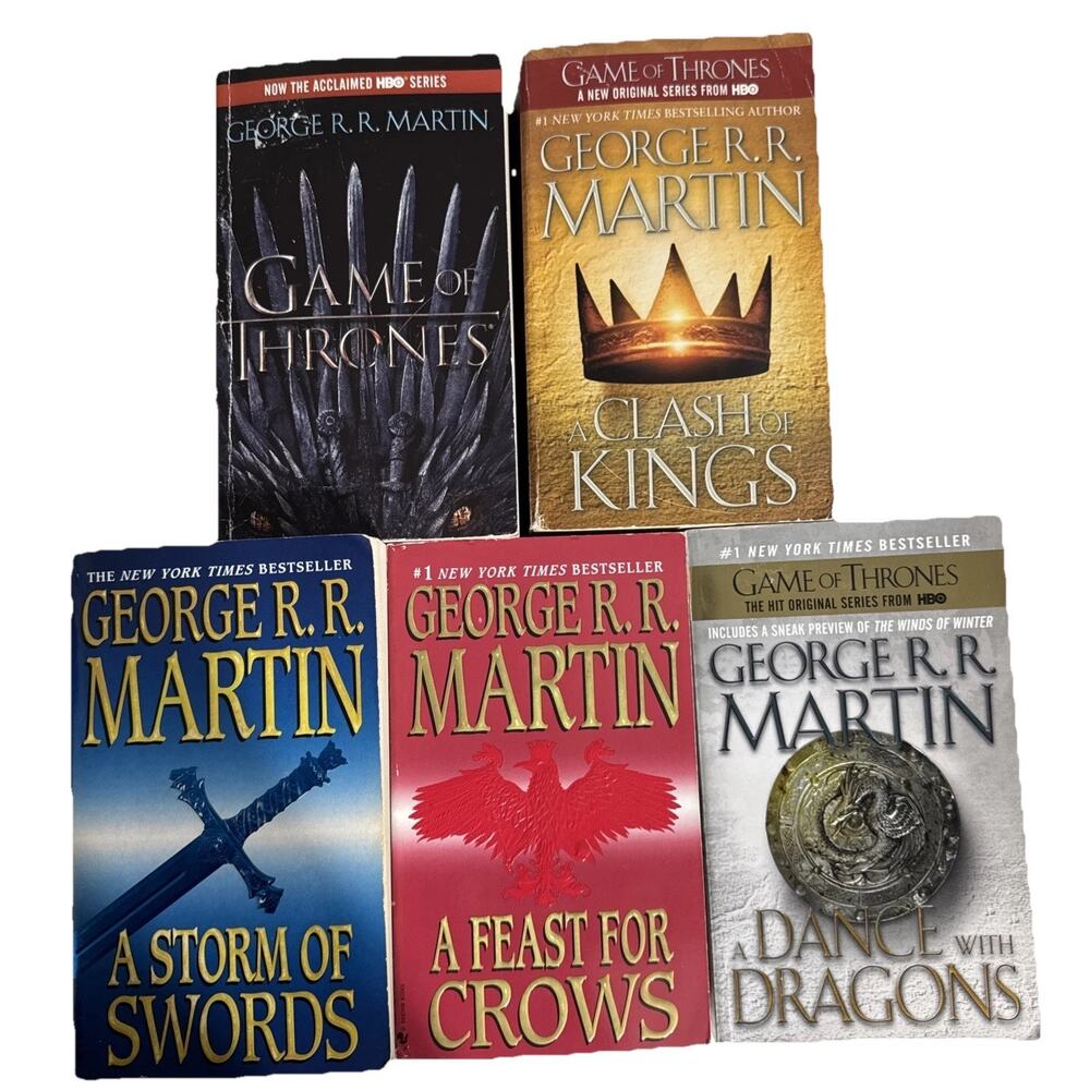 Lot Of 5 Game of Thrones Series by George R. R. Martin (2011, Mass Market)